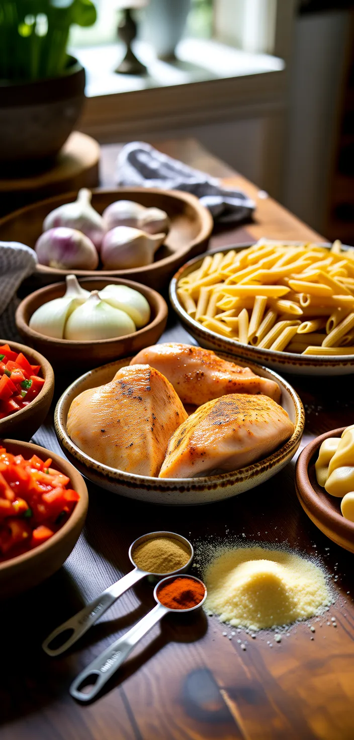 Ingredients photo for Crock Pot Chicken Parmesan Pasta Recipe