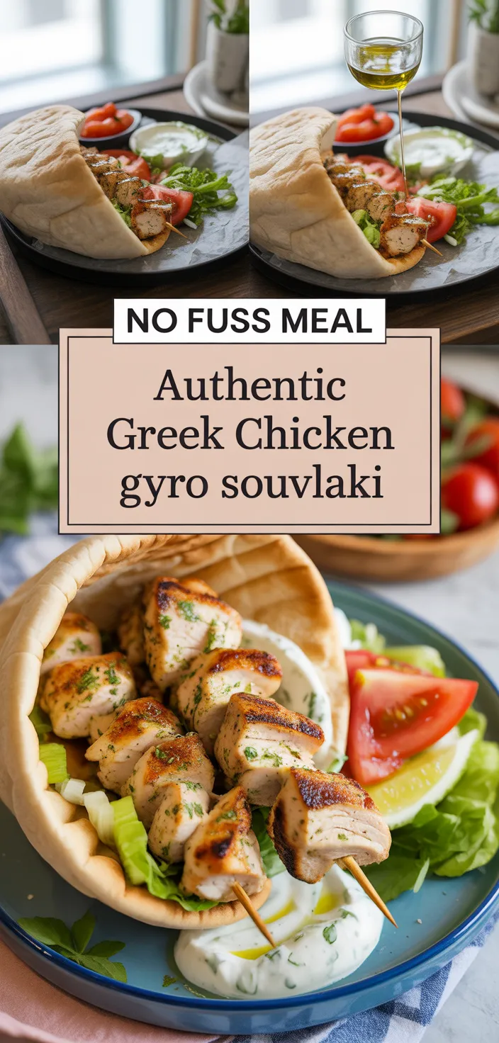 A photo of Authentic Greek Chicken Gyro Souvlaki Recipe