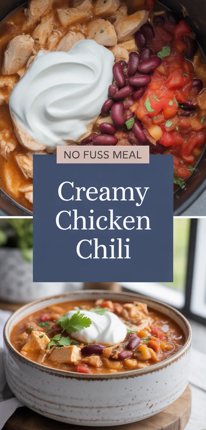 A photo of Crock Pot Cream Cheese Chicken Chili Recipe