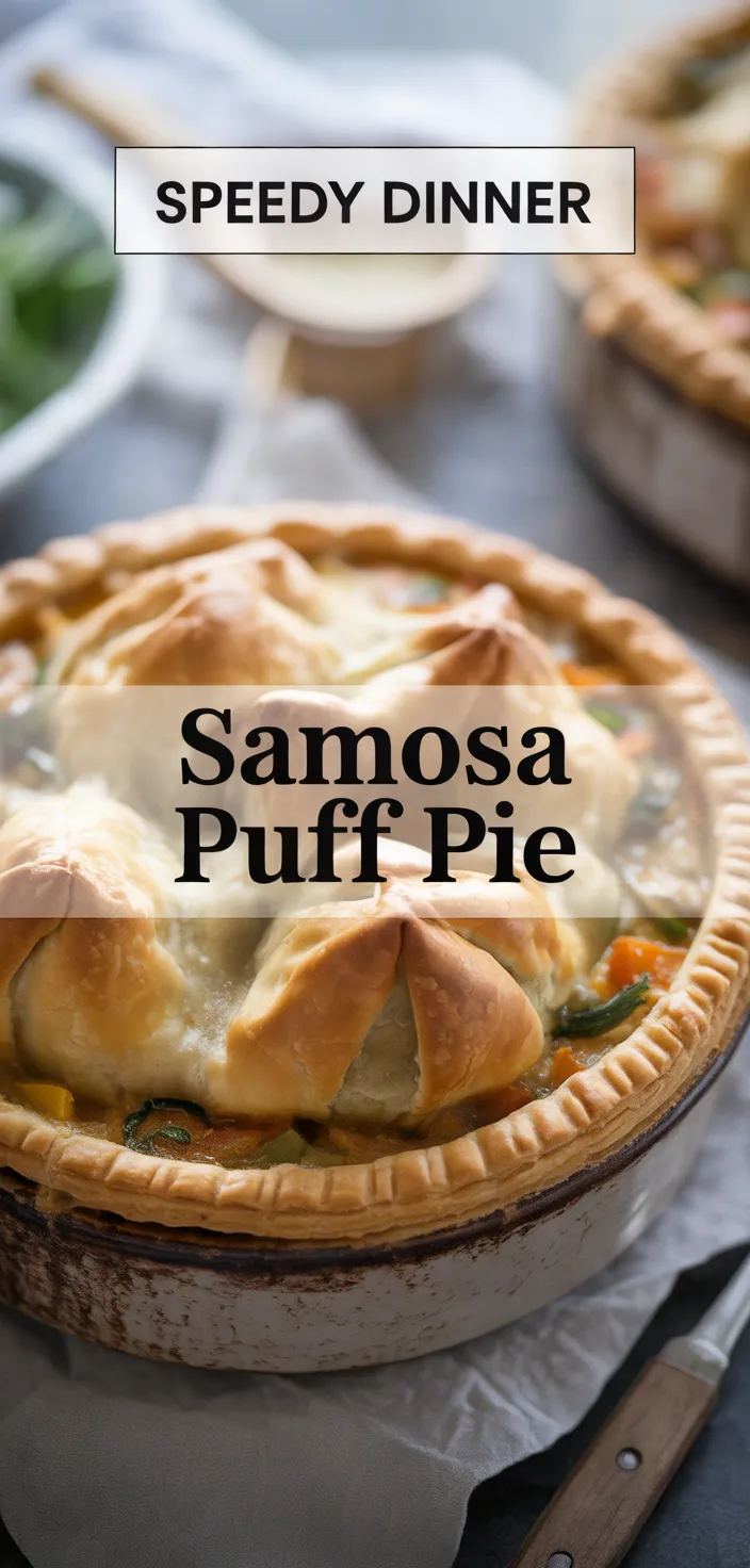 A photo of Samosa Pot Pie With Puff Pastry Top Recipe