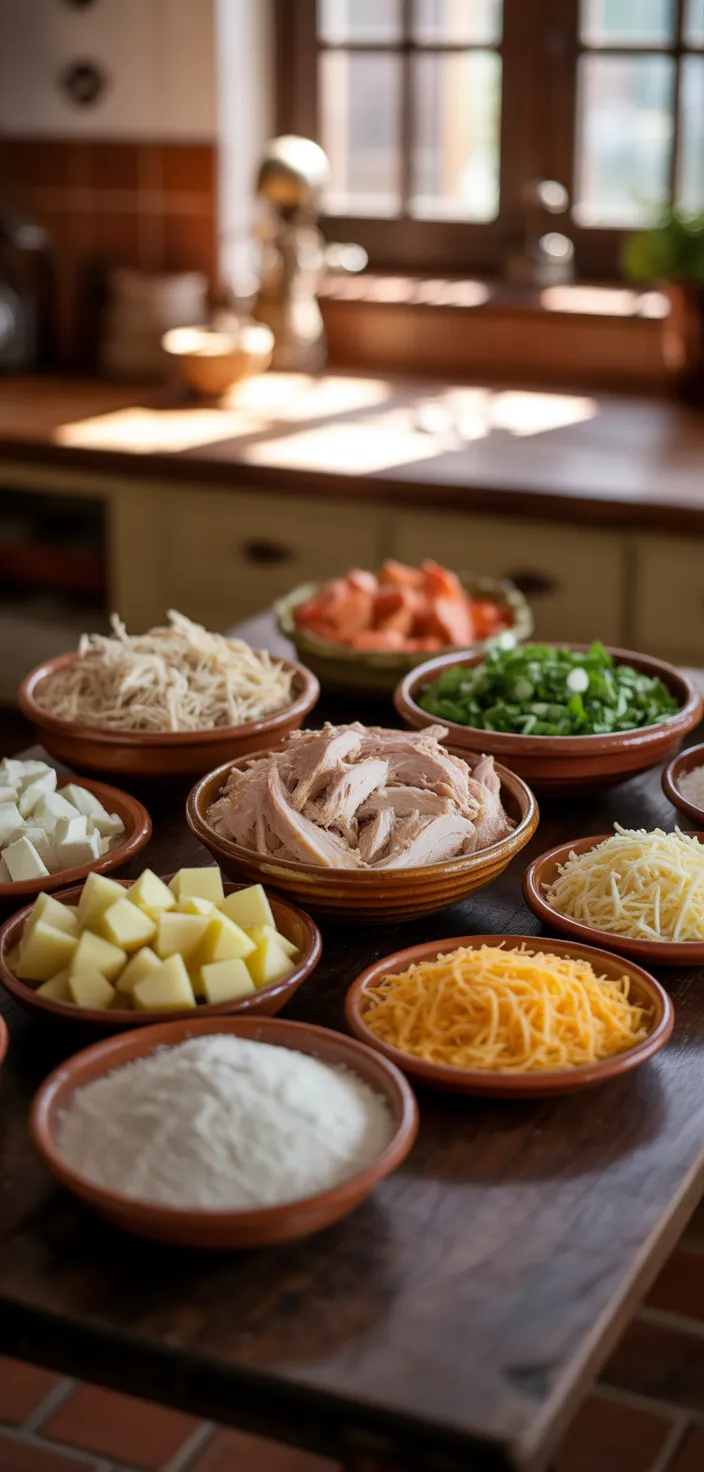 Ingredients photo for How To Make Baked Pastelillo {Empanadas} With Chicken & Potatoes Recipe