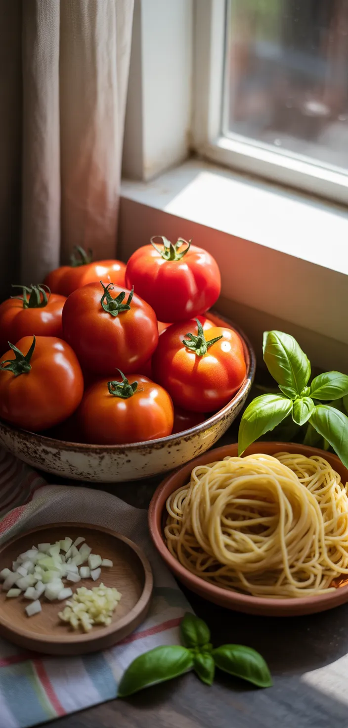 Ingredients photo for Pomodoro Pasta Recipe