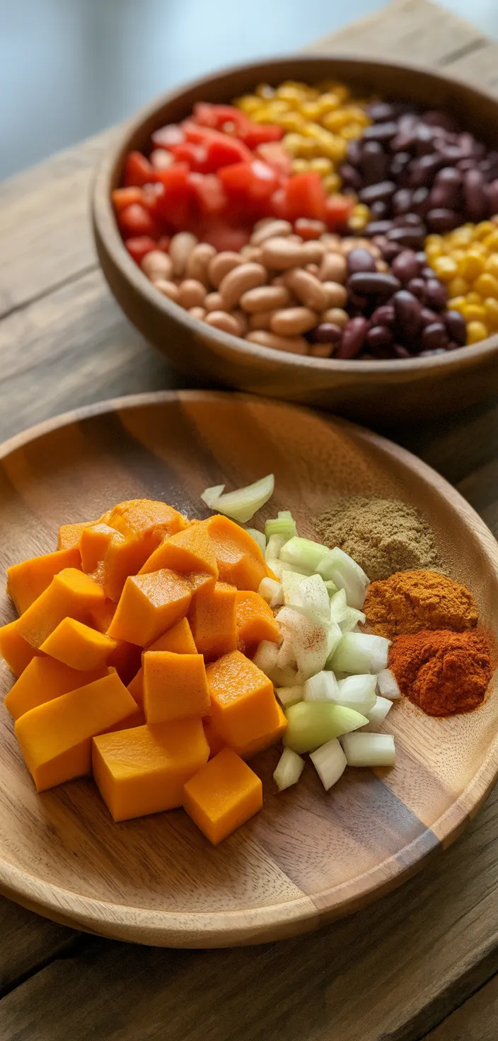 Ingredients photo for Three Sisters Butternut Squash Chili (Recipe)