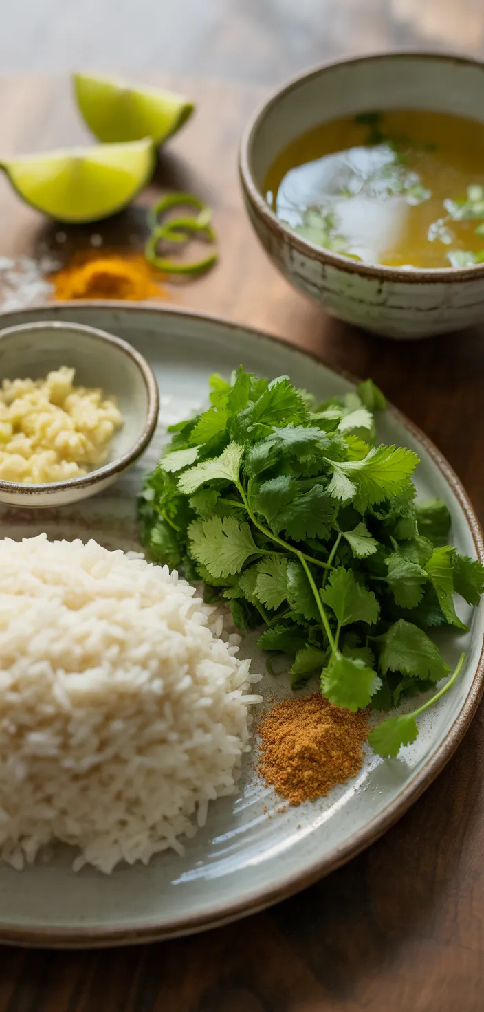 Ingredients photo for BEST Instant Pot Cilantro Lime Rice Recipe!