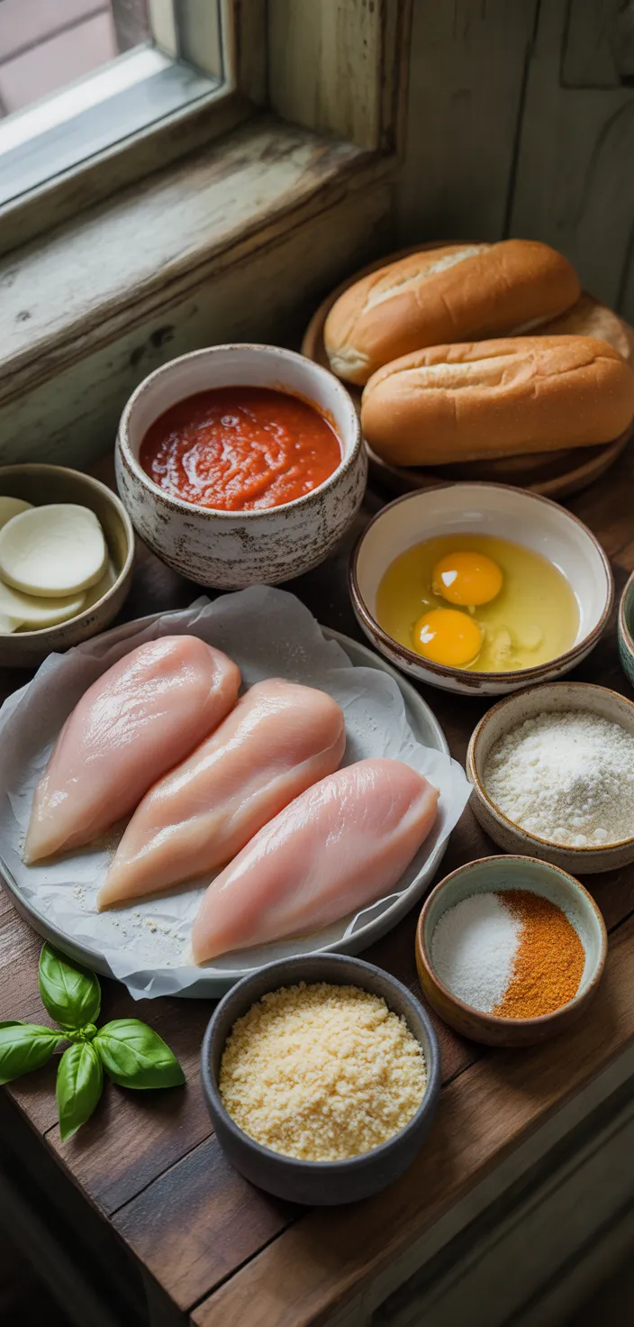 Ingredients photo for Best Chicken Parmesan Sandwiches Recipe