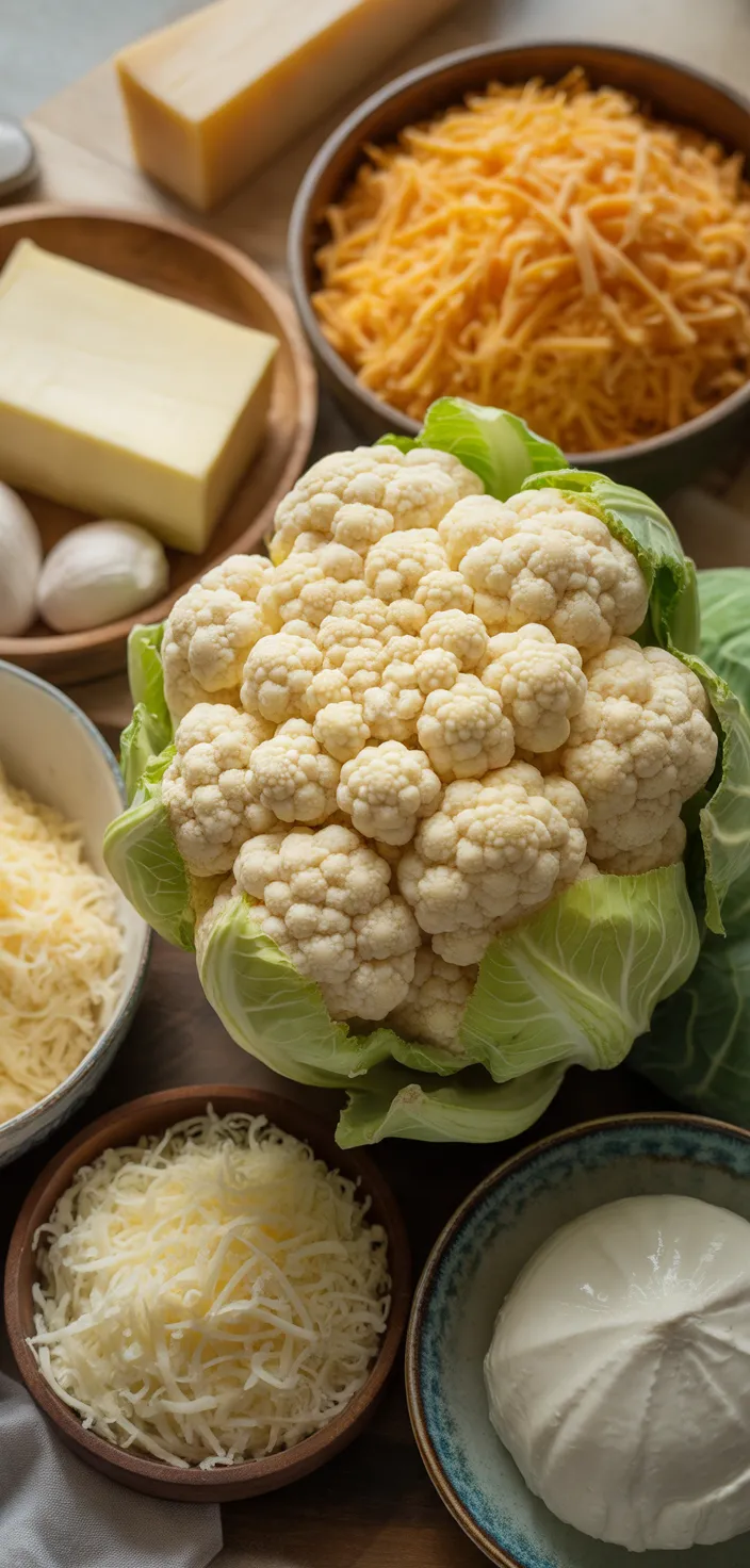 Ingredients photo for Cauliflower Mac And Cheese Recipe