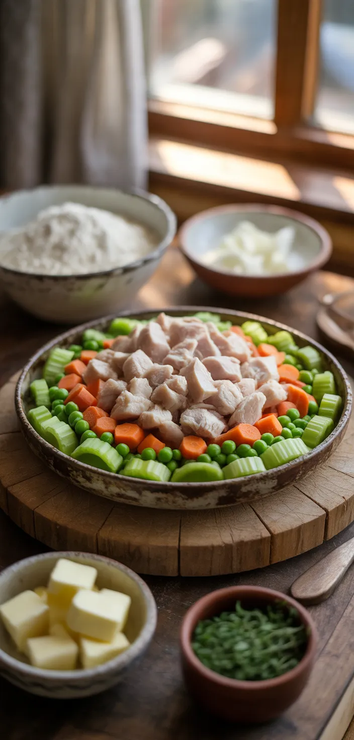 Ingredients photo for Chicken Pot Pie Recipe (VIDEO)
