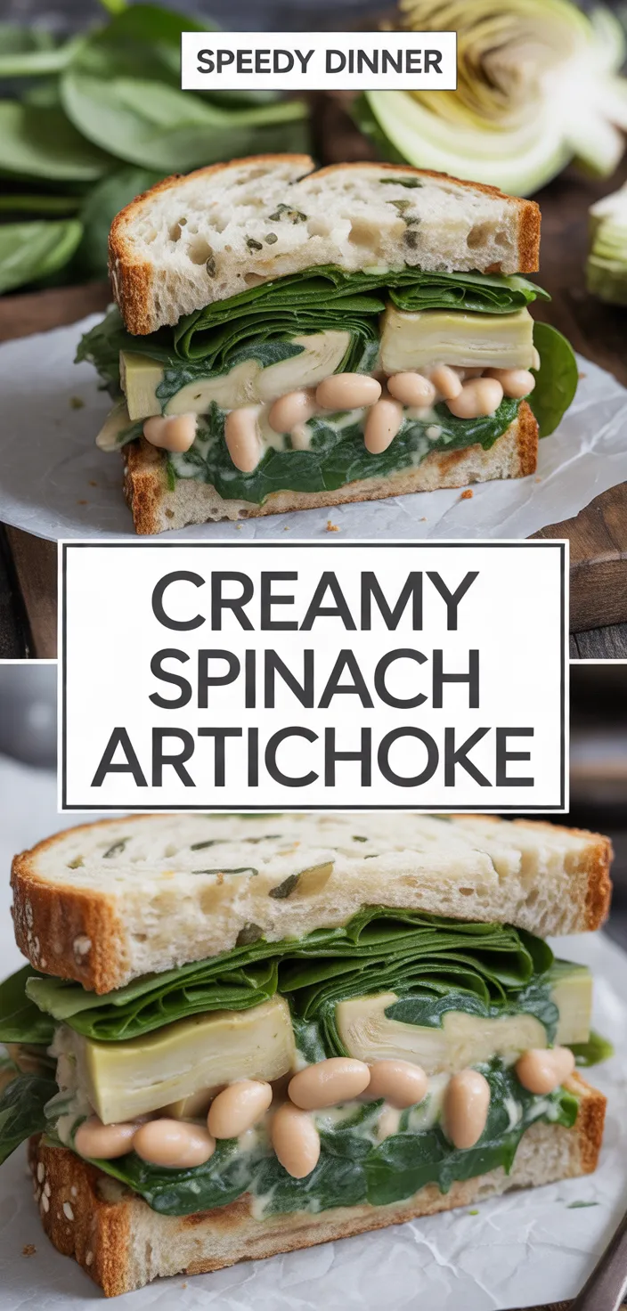 A photo of Creamy Spinach Artichoke Bean Sandwich Delight Recipe