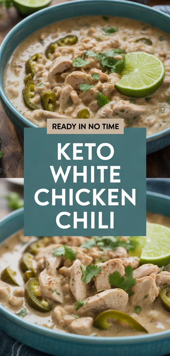 A photo of Keto White Chicken Chili Recipe