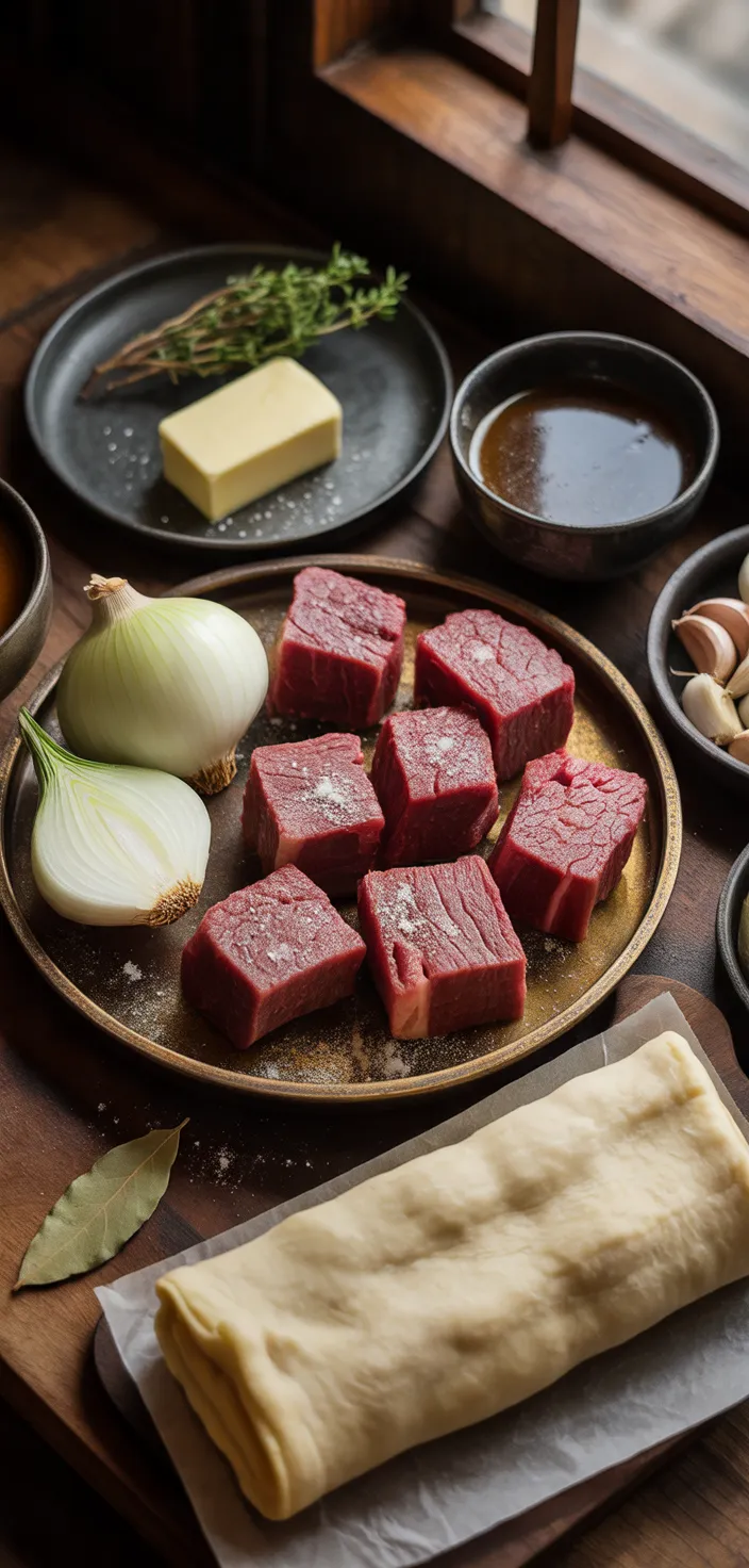 Ingredients photo for Scottish Steak Pie Recipe
